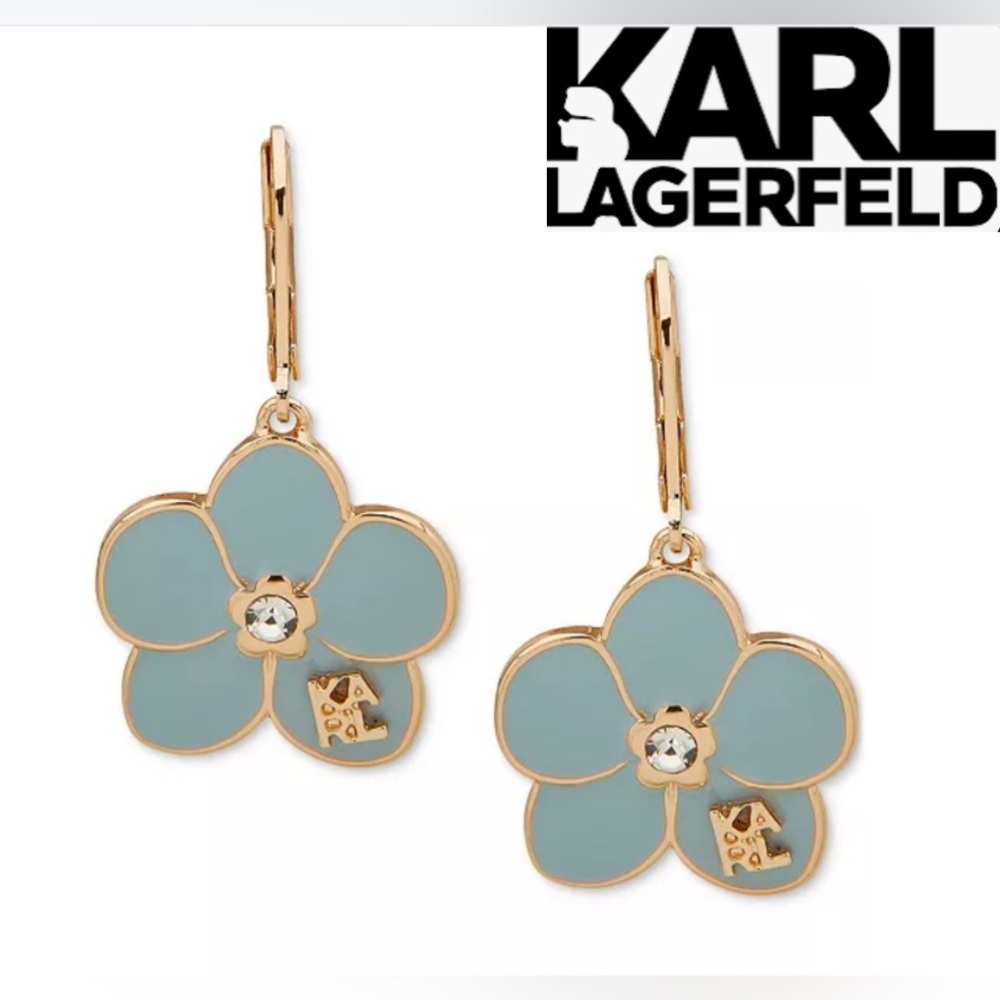 NWT! KARL LAGERFELD EARRINGS! BUNDLE WITH GORGEOUS MATCHING NECKLACE! 5 ⭐️’S!